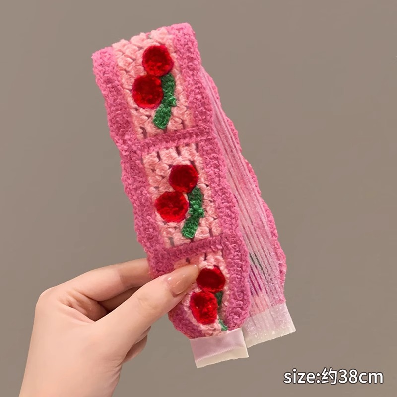 Retro francés velcro de punto para niños 2025 nuevo acabado de cabello de artefacto de la banda de cabello de niña dulce correa de cabello