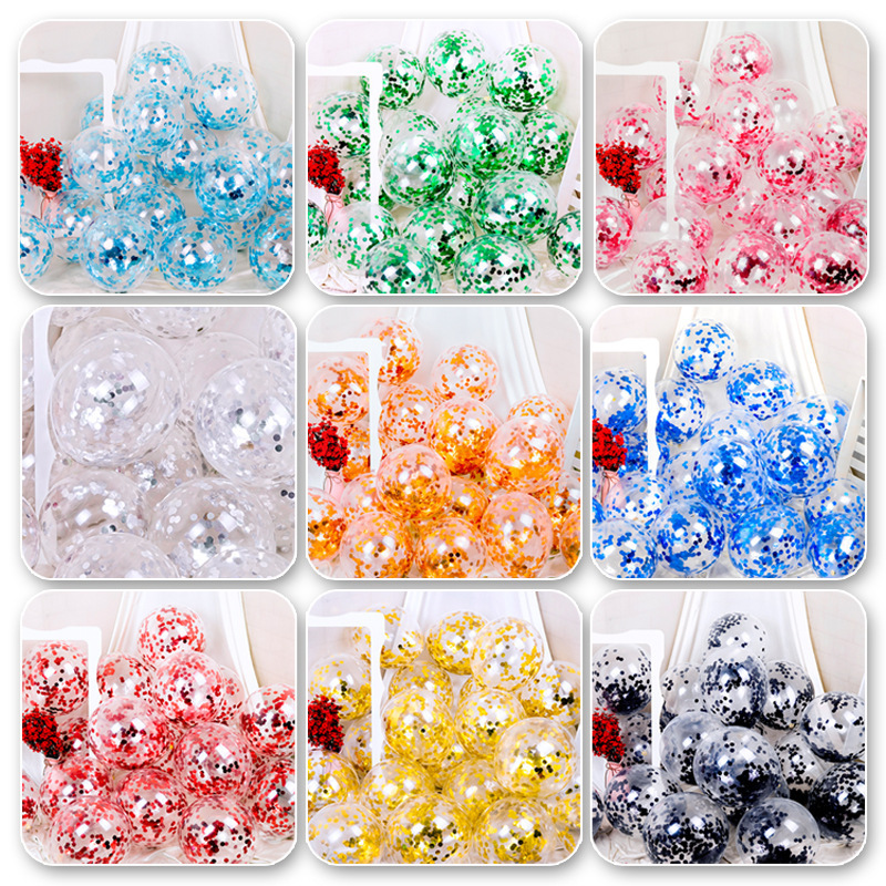 12-inch shiny transparent latex rose gold foil paper confetti balloons wedding party bedroom decoration supplies