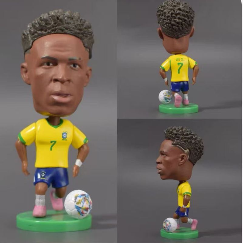 Figuras Coleccionables de Estrellas del Fútbol Brasileño: Ronaldo, Neymar, Carlos, Muñecos de Rivaldo