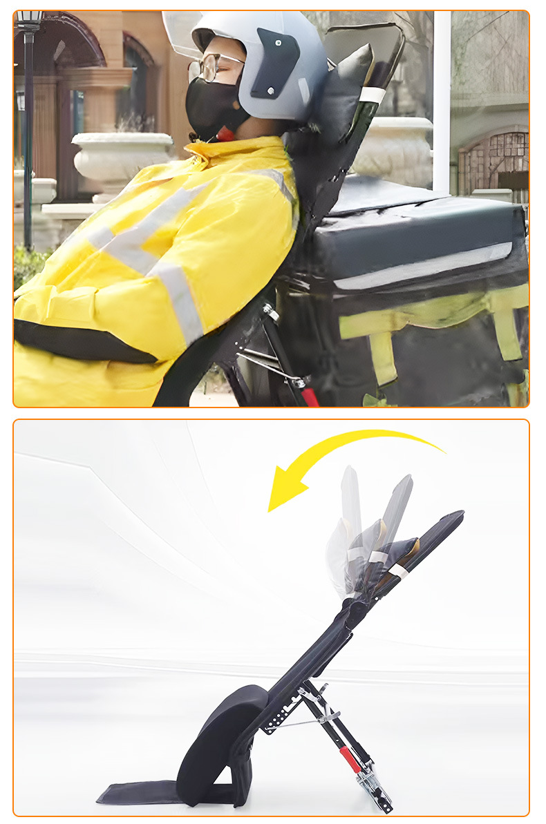 Electric Vehicle Backrest for Rest and Sleep, Waist Protection Device, Detachable and Multi-Angle Adjustable, Thick Electric Vehicle Lumbar Support Accessory