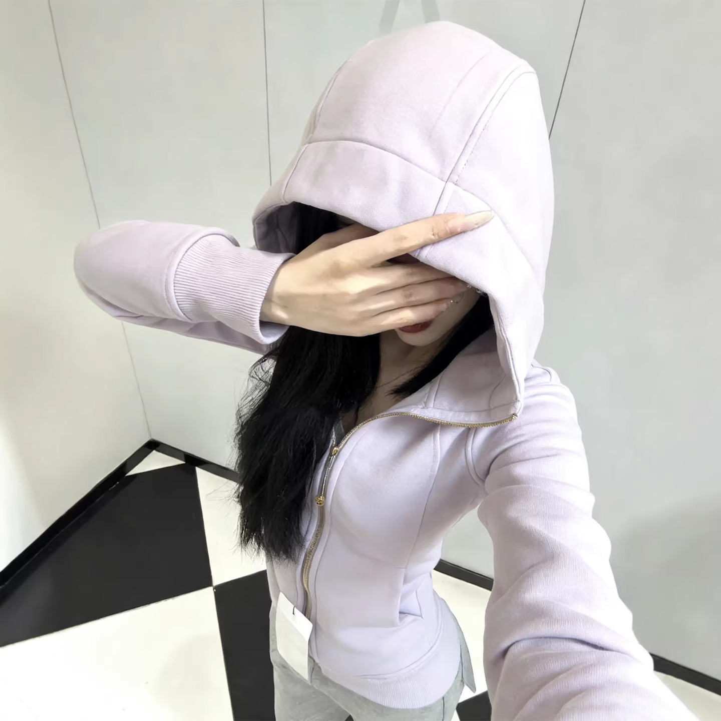 丁香紫【金拉链薄款】 / S