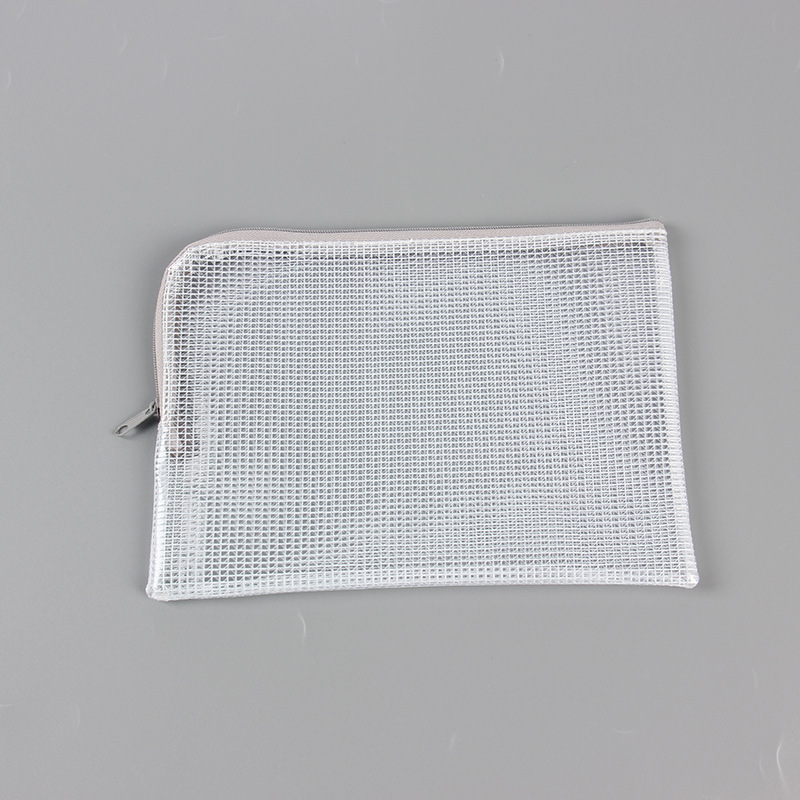 Bolsa de archivo de cremallera de malla de PVC al por mayor bolsa de archivo transparente de impresión multifuncional A4 bolsa de archivo de almacenamiento engrosada