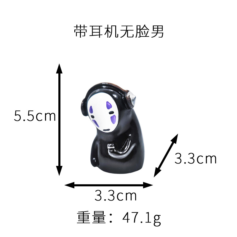 Artículos de comestibles japoneses Hayao Miyazaki lindo hombre sin rostro muebles para el hogar decoración de automóviles sala de estar decoración resina artesanías al por mayor