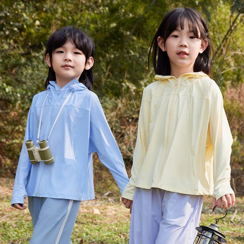 儿童披肩防晒衣夏季黑胶轻薄透气外套防紫外线男女孩童防晒服