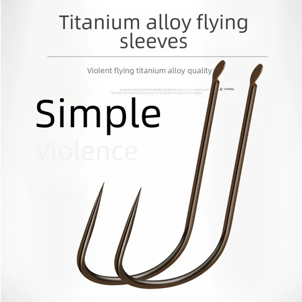 Bulk Titanium Alloy Improved Stingless Flying Knock Sleeve Super Strength Non-inverted Sharp Black Pit Competitive Fishing Gear Fishing Hook