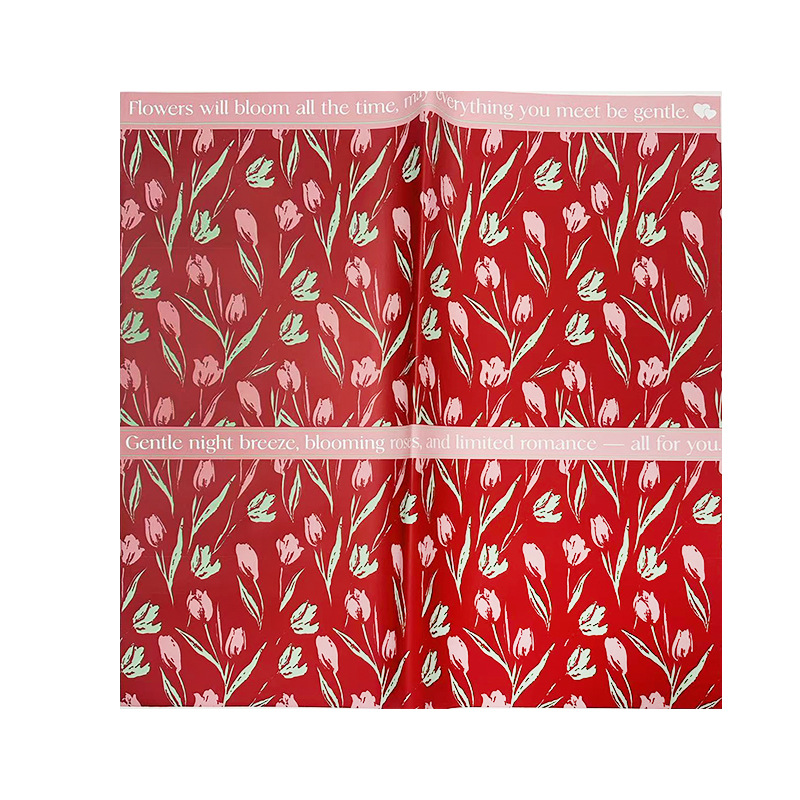 Flor Xi plum paper tulipán lenguaje flor embalaje di buquete regalo película impermeable floral flor embalaje de flores