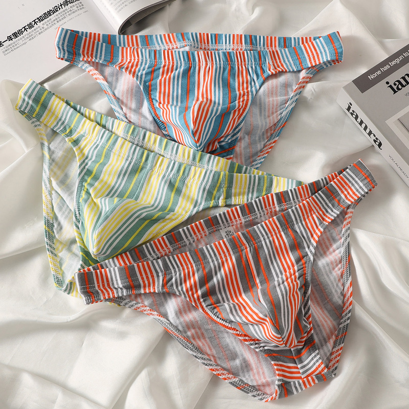 Men's Cotton Breathable Striped Briefs, Slim Fit, Sexy, Stylish, Youthful Men's Underwear Men's Cotton Breathable Striped Briefs, Slim Fit, Sexy, Stylish, Youthful Men's Underwear