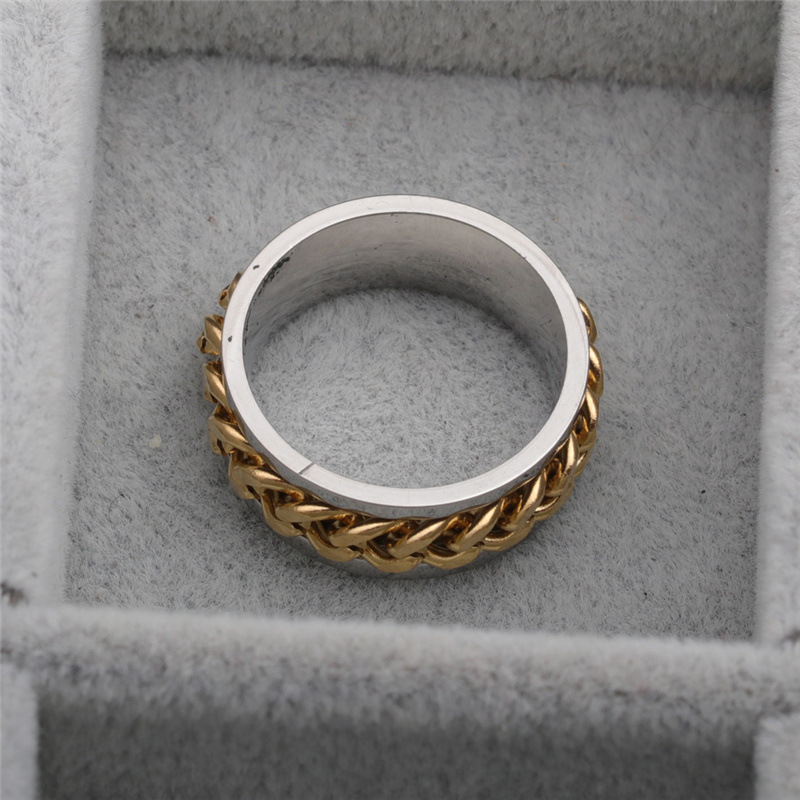 Simple Stainless Steel Chain Ring display picture 6