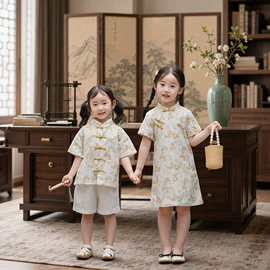 童旗袍;童民族服装;童马甲