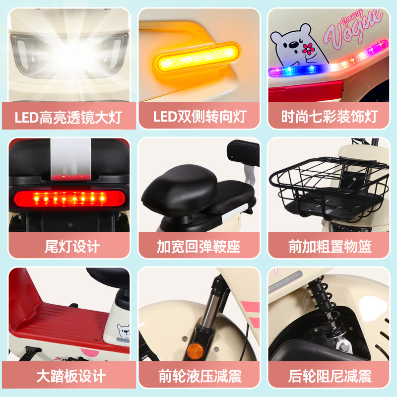 Fuente fábrica comercio exterior transfronterizo caballo colorido moda ligero 48V coche eléctrico motocicleta eléctrica de ahorro de energía