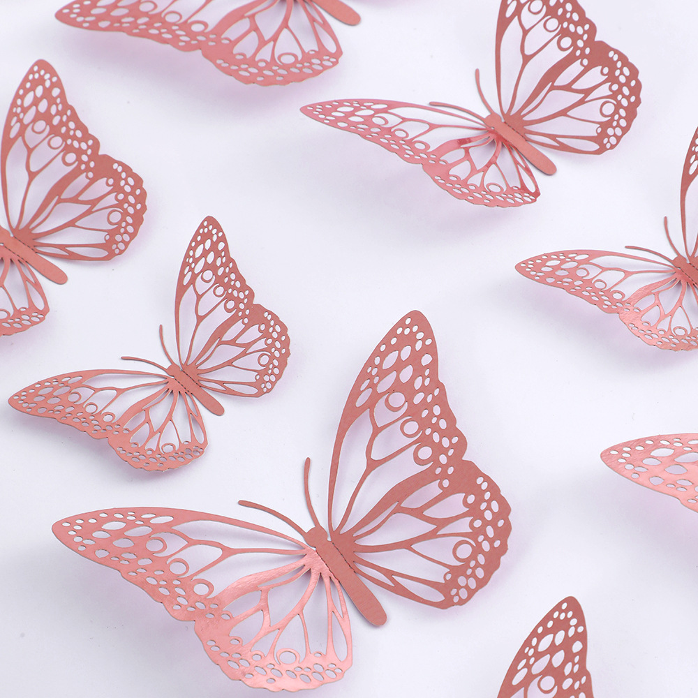 3d metallfjäril väggdekaler för vardagsrumsdekoration_voghion.com