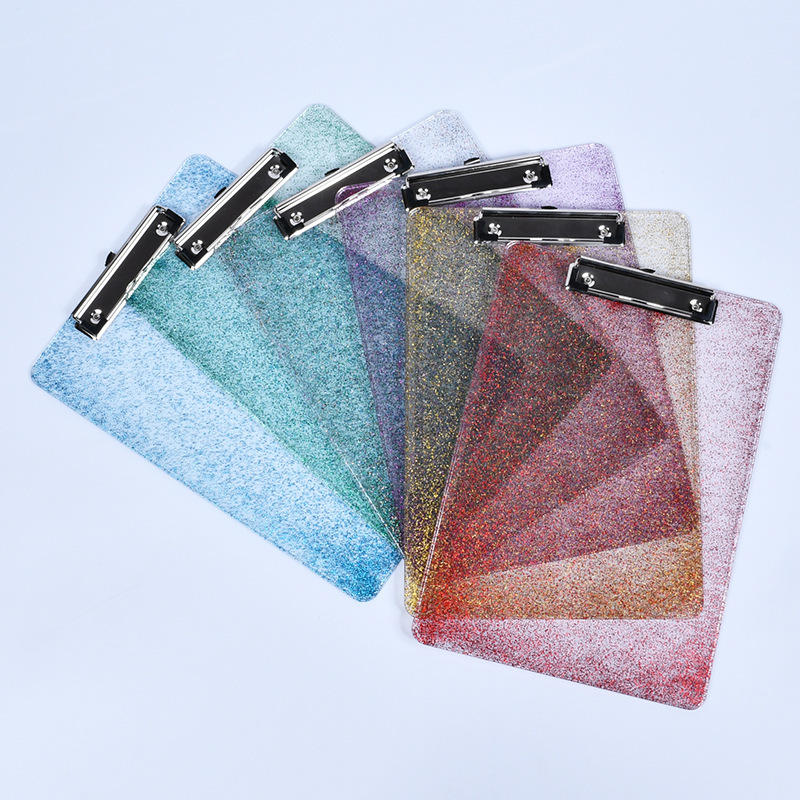 Plástico grueso A4 color sólido con gancho Clip de una sola fuerza Escritura Clip plano Caja de archivos de oficina Clip Caja de almacenamiento