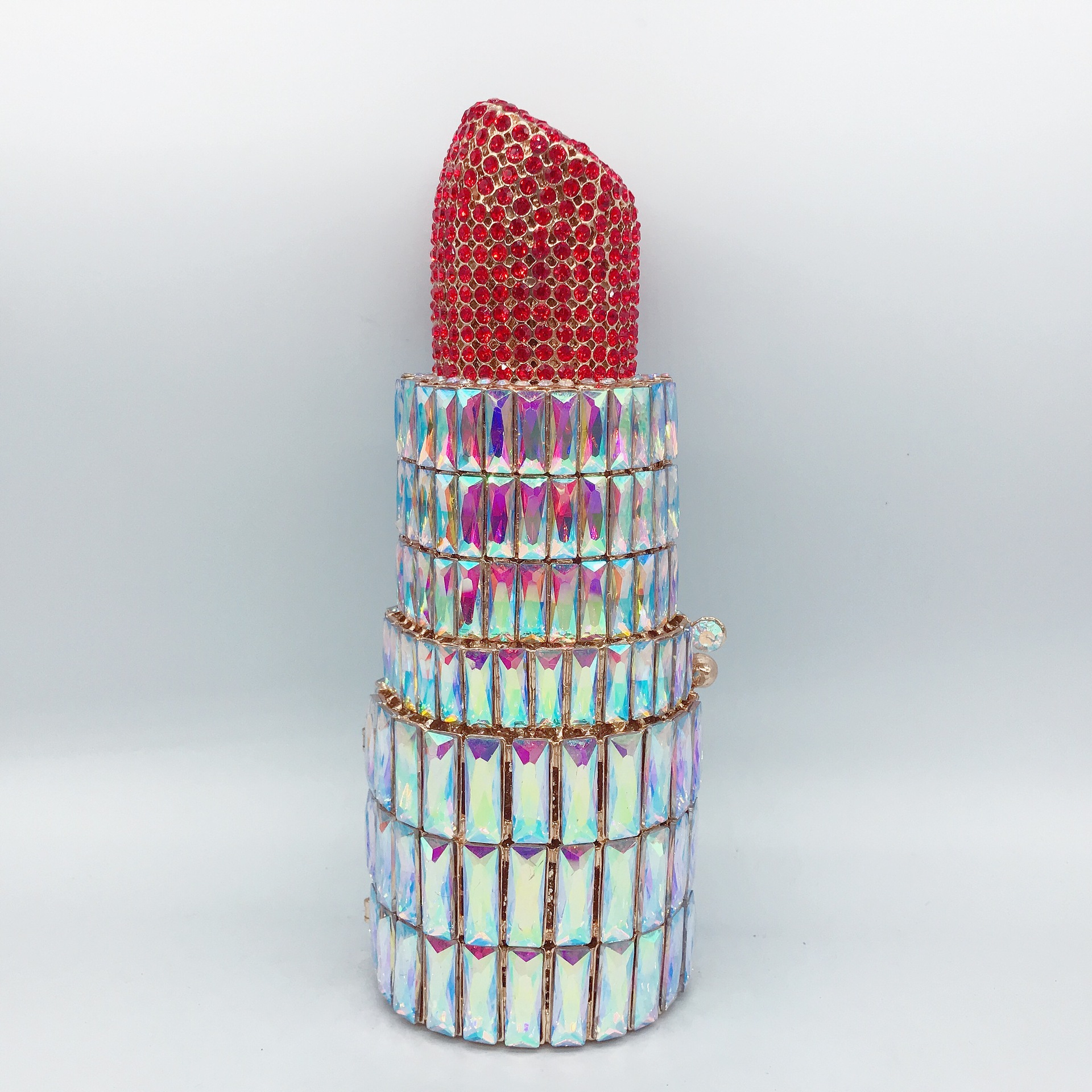 Crystal clutch transfronterizo nuevo lápiz labial bolso de cena de diamantes Europa y América banquete lleno de diamantes bolso de mano de mujer