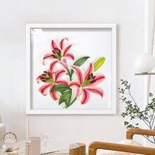 40x40cm衍纸手工画零基础插槽材料包套装花卉植物家居DIY框画挂墙