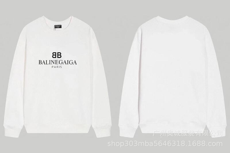 国境を越えた貿易 B's 24ss 秋 BB's ロゴプリント スウェットシャツ 380g コーマ綿二重糸 メンズ レディース スウェットシャツ|undefined