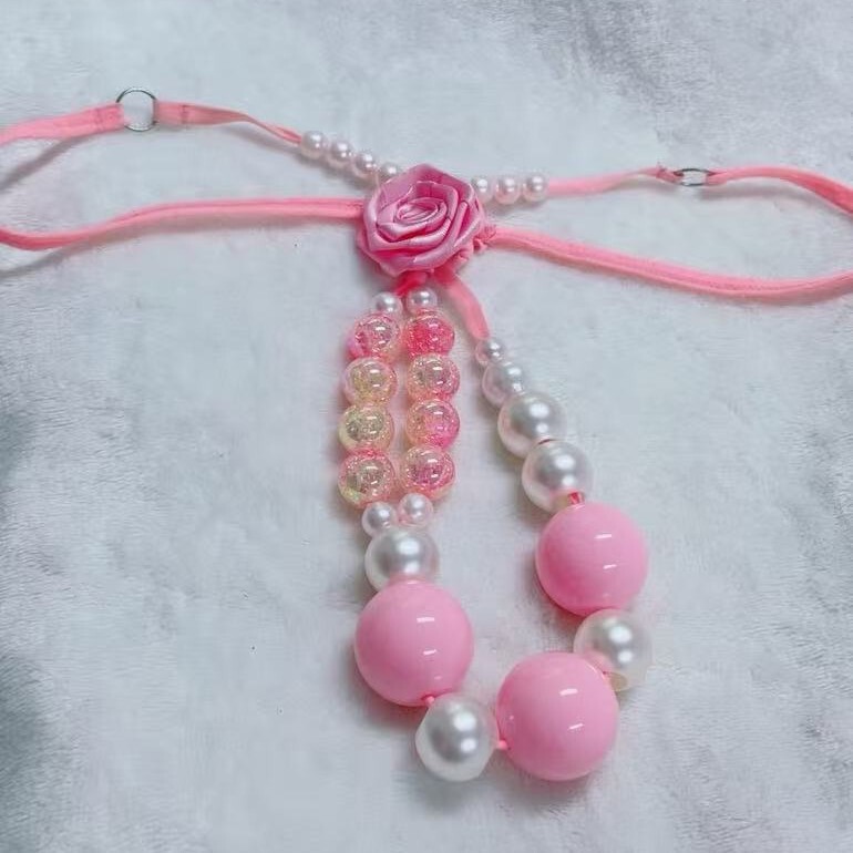 Customizable】 150kg Three-Dimensional Rose Beads with String Beads for Underwear, Large Size Thong, Breathable and Glow-In-The-Dark