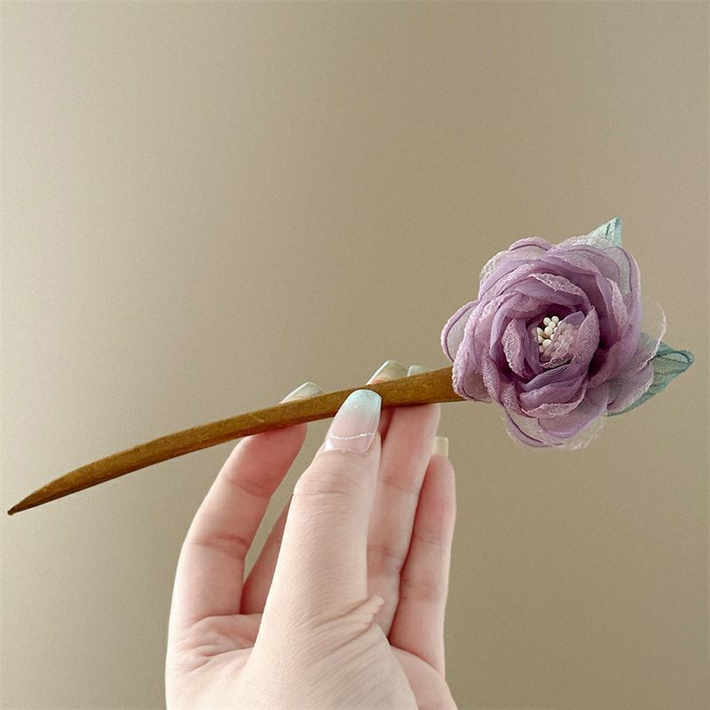 流苏花朵发簪女新中式高级感小众古风盘头发钗木簪子汉服旗袍发饰|undefined