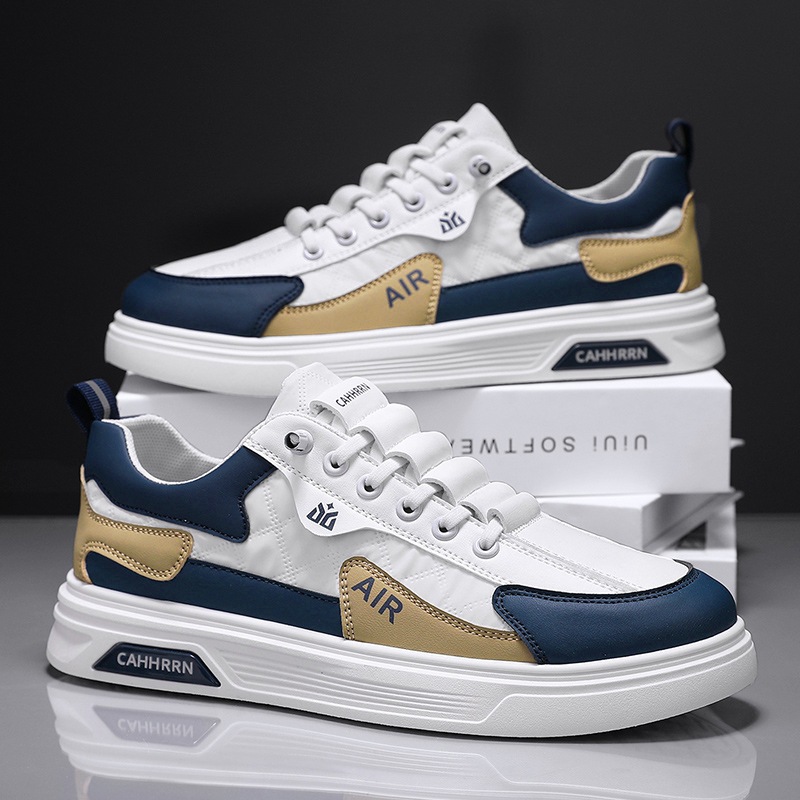 Zapatos de skate para estudiantes juveniles zapatos de marea blanca para hombres 2025 nuevos zapatos de primavera para hombres zapatos deportivos casuales de cuero