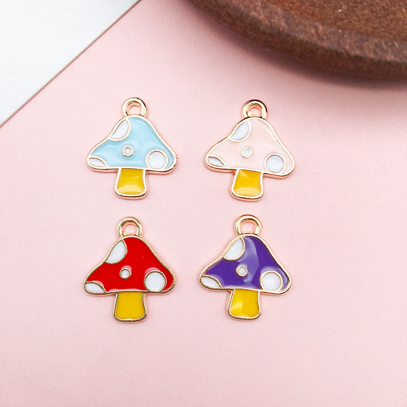 2g Weight Pendant Jewelry Making Type DIY Jewelry Accessories Classification 1 Piece Quantity Alloy Material Mushroom Pattern Enamel, Plating Design Cartoon Style Style 1 Piece Alloy Mushroom Pendant 3