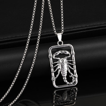 春季新款巨蝎子吊坠项链男欧美流行街头个性长款毛衣链饰品挂件潮