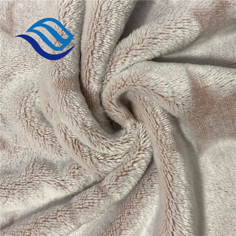 新款星型背印剪花双面法兰绒绒布面料 毛毯家纺家居服面料批发