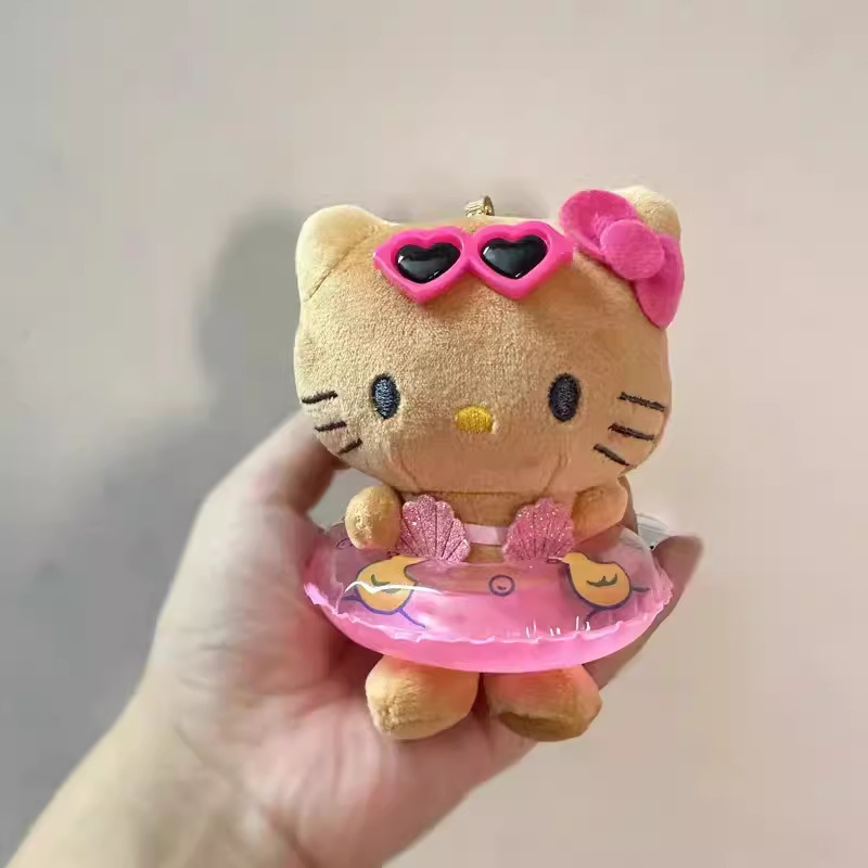 水泳リング黒革ハローキティペンダントかわいいスクールバッグバッグ人形人形小物ぬいぐるみガールフレンド用|undefined