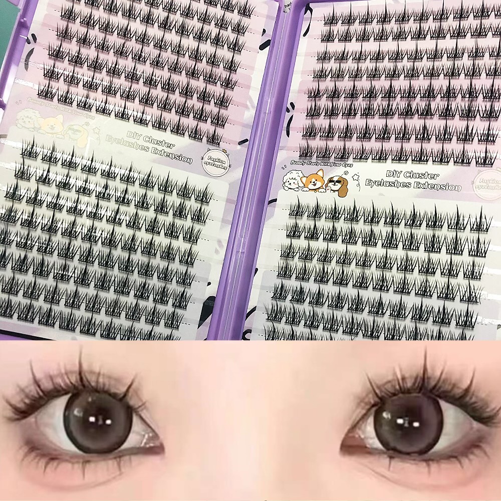 Serie de pestañas postizas transfronterizas Libro de pestañas de comercio exterior Pestañas postizas en inglés completas Pestañas postizas de gran capacidad, pelo segmentado de un solo racimo