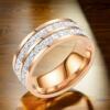 Ring stainless steel, brand golden starry sky, wholesale, light luxury style, french style, does not fade, pink gold