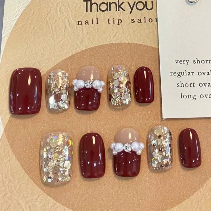 Nail Patch Glitter Pearl Diamond Bride Nail Art Gold Powder Generous High-level Reusable Factory Direct Sale Nail Patch Glitter Pearl Diamond Bride Nail Art Gold Powder Generous High-level Reusable Factory Direct Sale