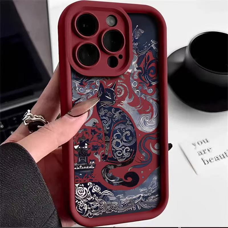 Lindo gato tótem para iPhone 16pro funda para teléfono móvil Apple 15/14 Europa y América 13promax nuevo 12