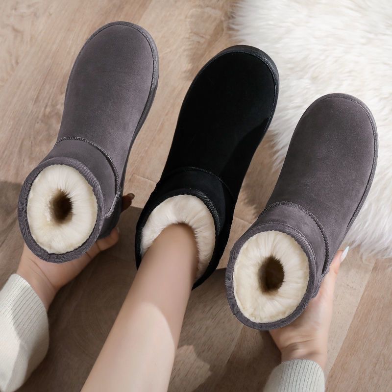 Botas de nieve del noreste de las mujeres en invierno de 2025 nuevos zapatos casuales de algodón de mujer con zapatos de nieve de terciopelo calientes