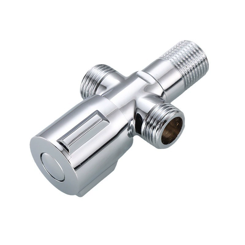 Faao Bathroom Brass Thickened One Inlet Two Outlet Angle Valve Water Heater Toilet General Standard 4-Port Triangle Valve