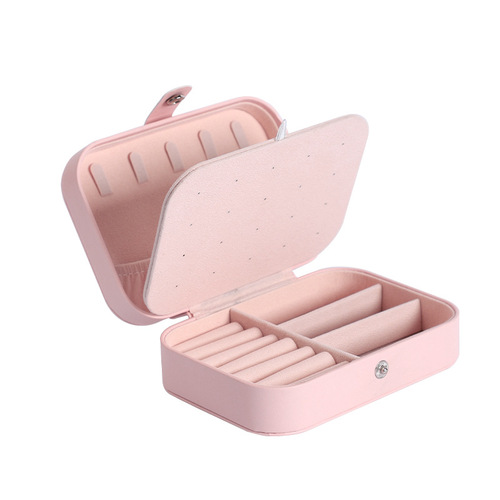 Simple Foldable Dual-Layer Jewelry Box for Travel, Suitable for Rings, Necklaces, Earrings, Multi-Compartment Portable Jewelry Organizer