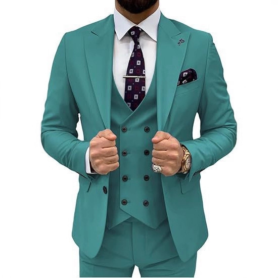 3 Pieces Mens Slim Fit Double Breasted Suit Men Wedding Wear Classic Single Button Formal Prom Dinner Tuxedos