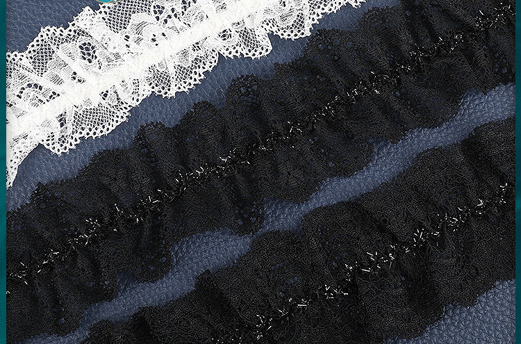 5-6cm褶皱蕾丝花边 经编锦氨蕾丝花边 婚纱礼服花边辅料 工厂现货