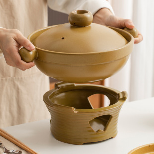 Jiutian Burning Ceramic Binaural Stew Pot High Color Value Casserole Good-looking Dry Pot Plate Household Gas Stove High Temperature Resistant Dry Burning Pot
