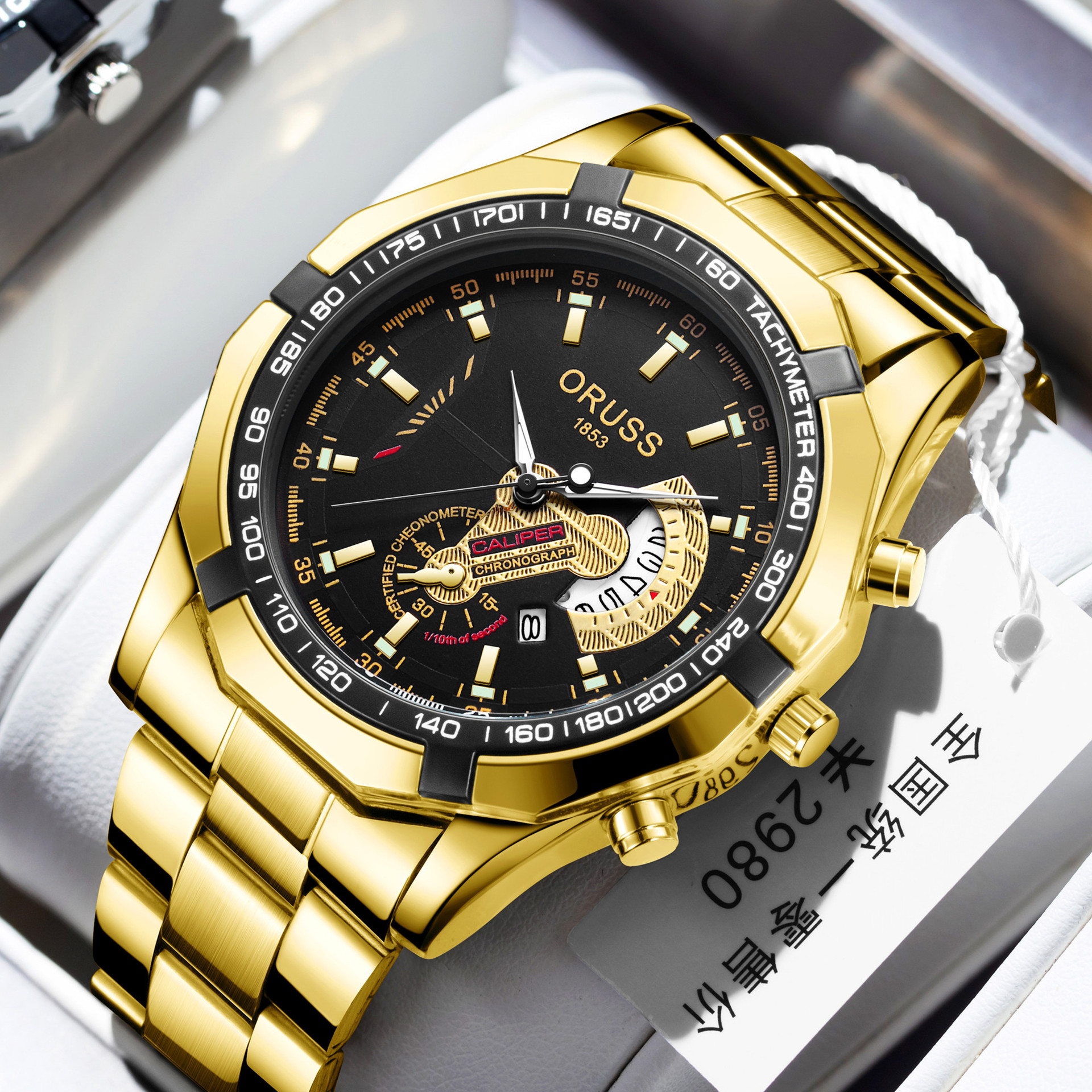 Genuine Automatic Watch 2022 New Luminous Waterproof Calendar Business Men's Watch Large Dial Hollow Watch