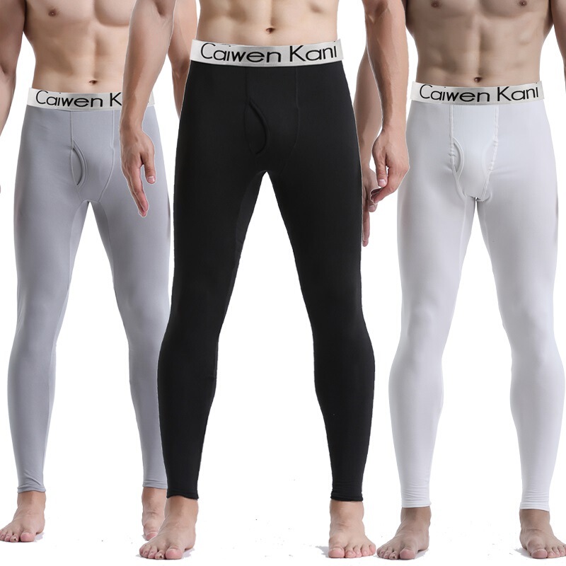 Autumn Trousers Men's Thin Underwear fleece-lined Leggings Tight Fit Pants Youth Warm Pants Korean Style Fashionable Winter Men's suit