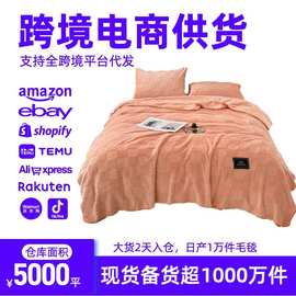 外贸毛毯定制北欧风天鹅绒毯加厚保暖毯子盖毯办公室午睡披肩毯子