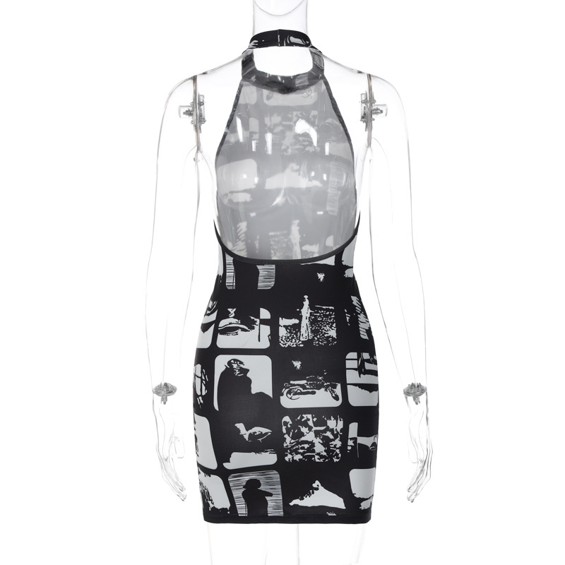 Women Clothing Summer Sexy Sexy Backless Slim Fit Sheath Dress