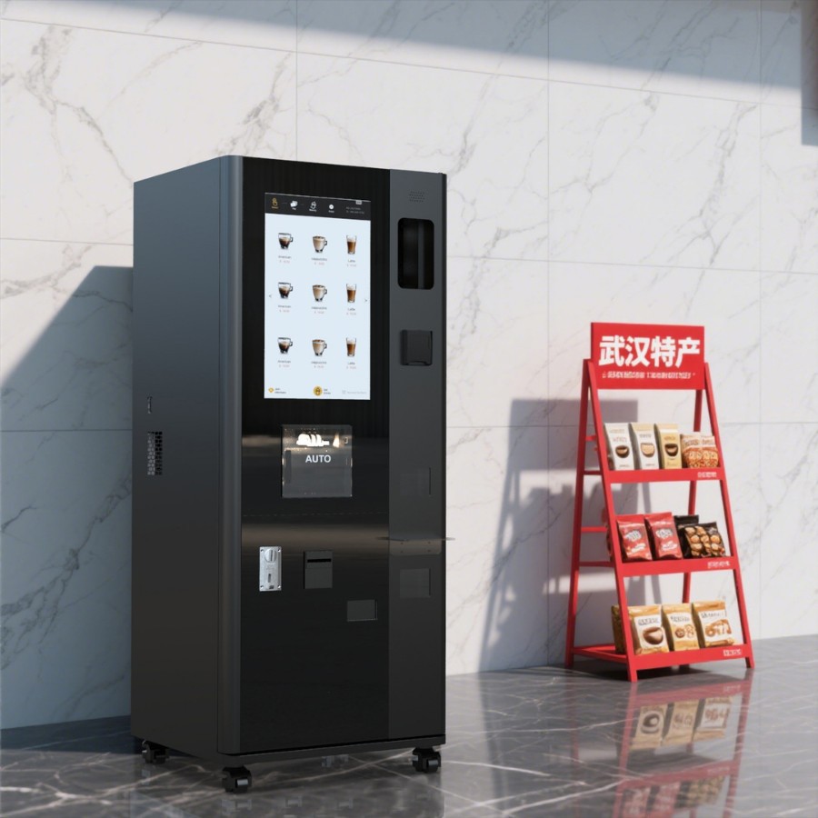 Máquina vendedora de café inteligente compartida sin autoservicio, sin necesidad de estar de guardia, máquina de café de autoservicio de doble temperatura caliente y fría
