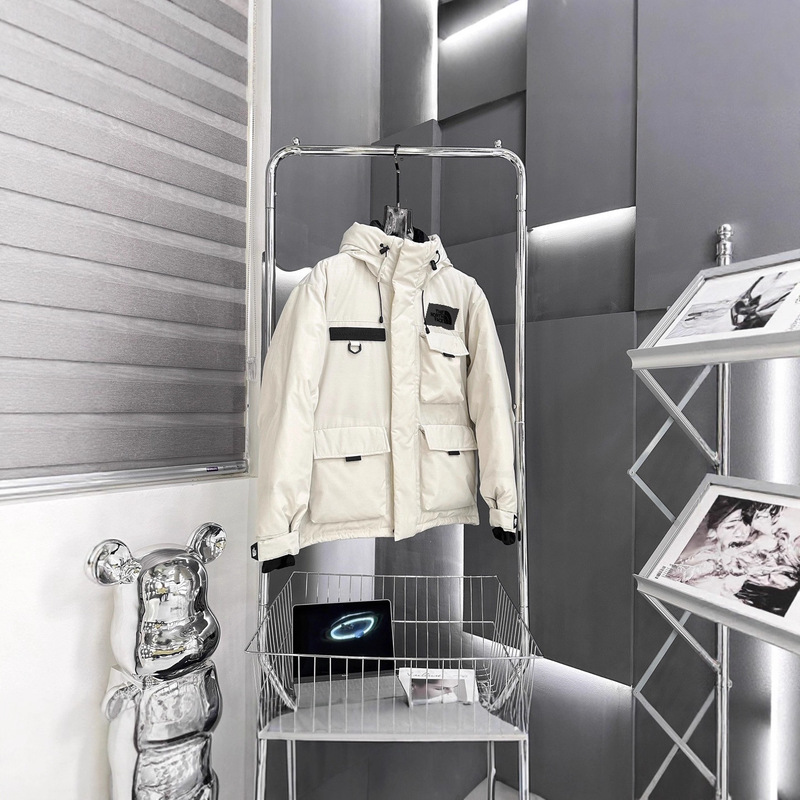 North Face Workwear North Family Fw22 Solid Color Micro Label Multi-Pocket Drawstring Hooded down Jacket Shin Min Ah