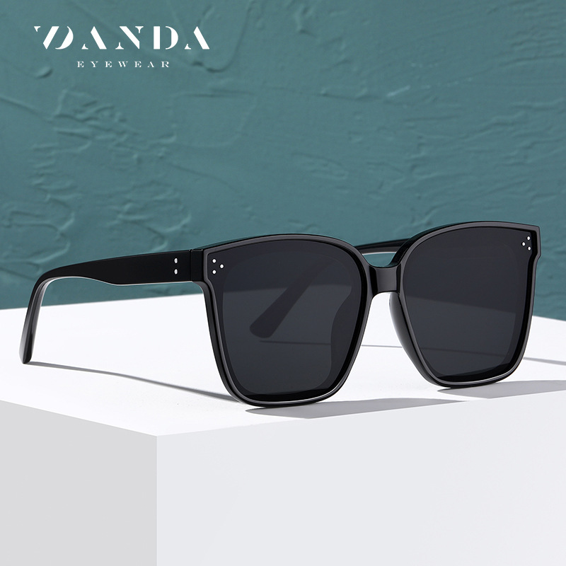 Gafas de sol cuadradas de moda estilo coreano, venta directa de fábrica, en stock 2233, gafas de sol polarizadas unisex de montura grande.