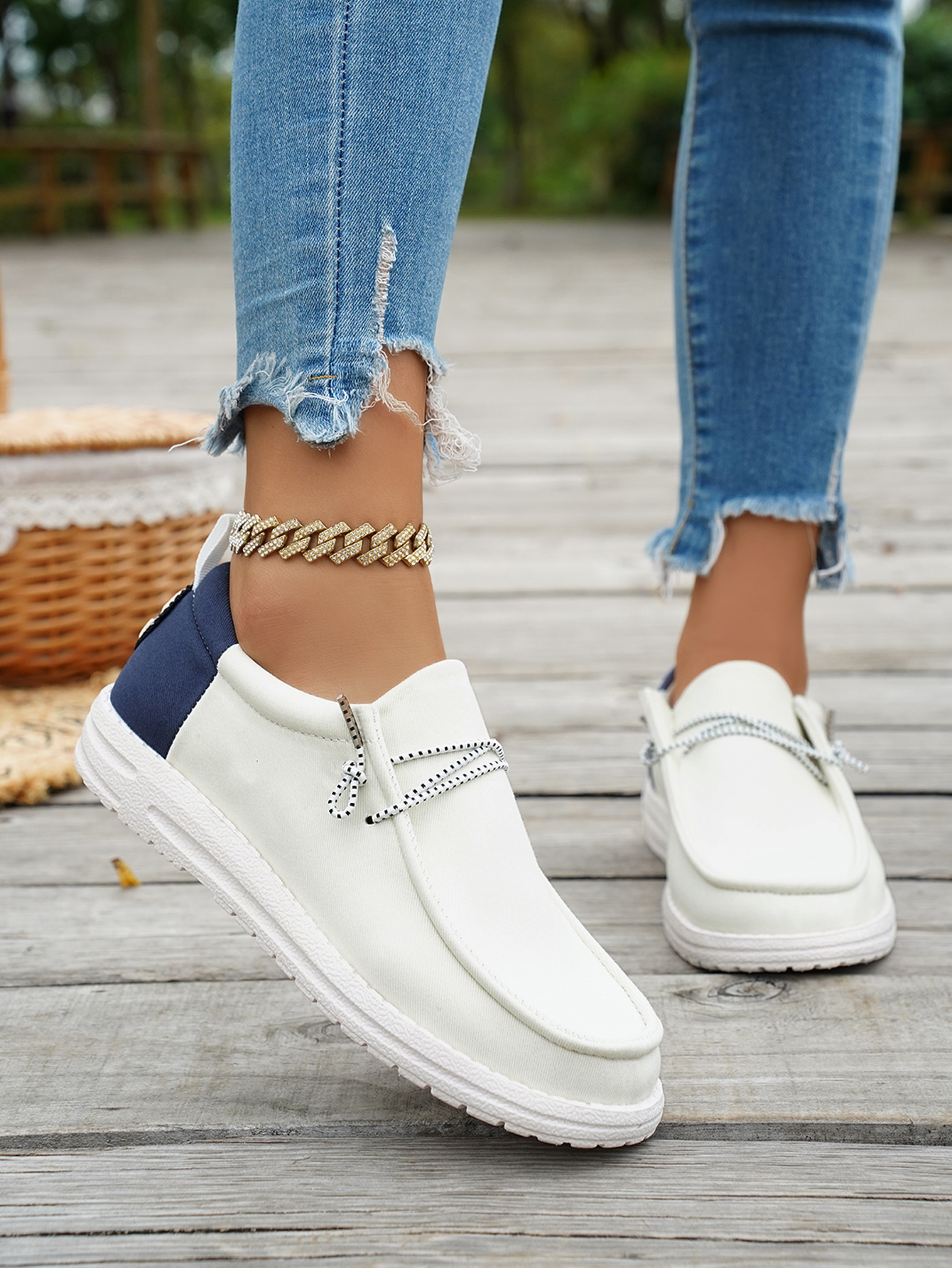 Dames comfortabele instappers color block platte nette schoenen_voghion.com