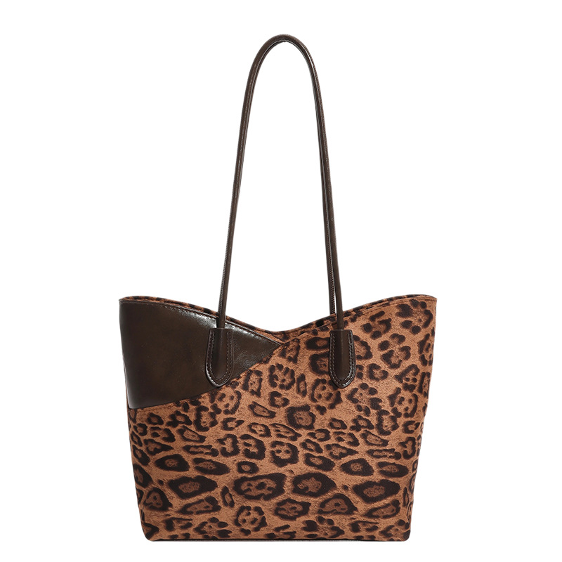 Tide gran capacidad leopardo tote bolso para mujeres 2026 nuevo retro de seda de mano mano de hombro alto sentido brazalete