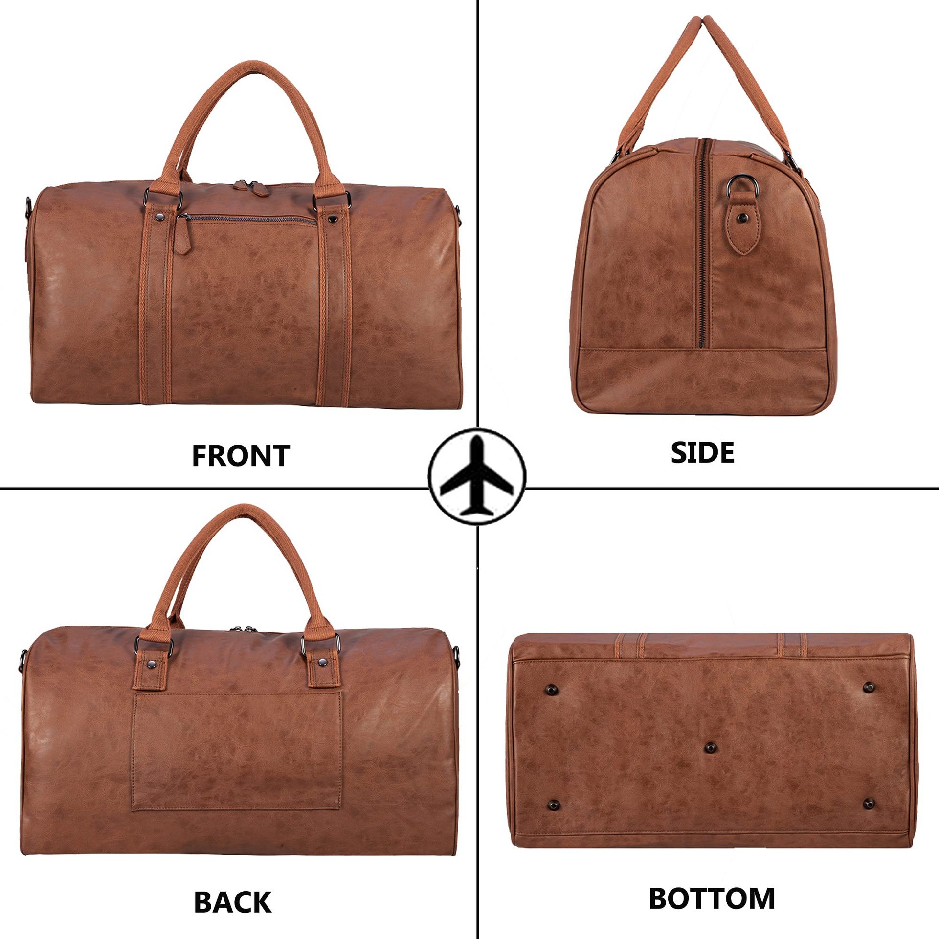Extra Duffel Reisetasche, wasserdicht, Leder, fürs Wochenende, groß, zum Aufhängen_voghion.com
