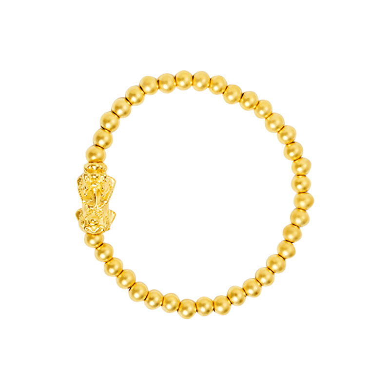 Fábrica directa de oro de arena de arroz de cuentas de pulsera de estilo chino herencia de la antigua ley de la marea nacional auspiciosa joyería de cobre chapado en oro al por mayor