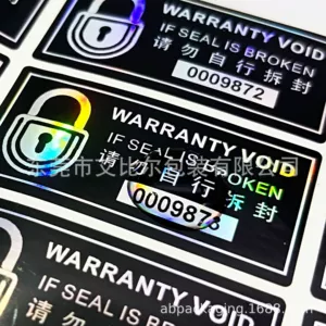 Одноразовая этикетка с защитой от несанкционированного доступа. VOID. Наклейка с защитой от подделки. Наклейка с недопустимой печатью. Универсальная этикетка с цифровым серийным номером.