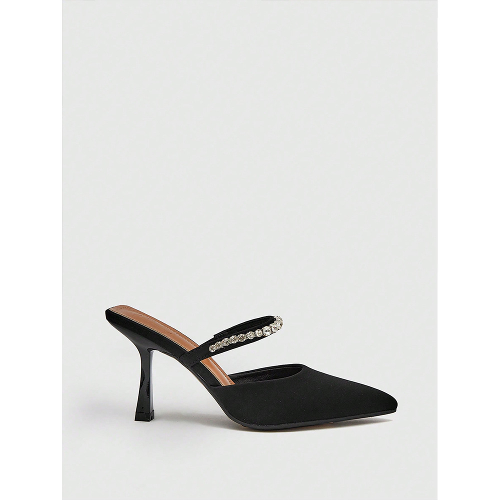 Women's Rhinestone Stiletto Sandals Pointed High Heels Summer Wear_voghion.com