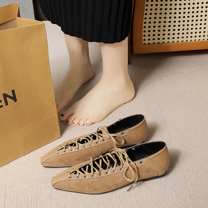 2026 primavera y otoño nuevos zapatos de mujer zapatos de estilo retrógrado de estilo francés de veludo correa cruzada de altura interior zapatos marizhen